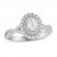 Diamond Enagagment Ring 3/4 ct tw Oval/Round-cut in 14K White Gold