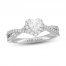 Neil Lane Diamond Engagement Ring 7/8 ct tw Heart/Round-Cut 14K White Gold
