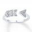 Midi Arrow Ring Diamond Accents Sterling Silver