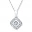 Diamond Necklace 1/20 ct tw Round-cut Sterling Silver