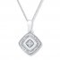 Diamond Necklace 1/20 ct tw Round-cut Sterling Silver