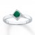Lab-Created Emerald Ring 1/10 ct tw Diamonds Sterling Silver