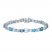 Vibrant Shades Swiss, London Blue Topaz & Aquamarine Bracelet Sterling Silver 7.25"