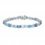 Vibrant Shades Swiss, London Blue Topaz & Aquamarine Bracelet Sterling Silver 7.25"