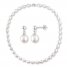 Cultured Pearl Set Necklace & Earrings Sterling Silver