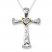 Diamond Cross Necklace 1/10 ct tw Sterling Silver/10K Gold
