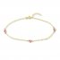 Heart Anklet Two-Tone Gold 9"