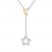 Star & Moon Necklace 1/8 cttw Diamonds Sterling Silver/10K Gold