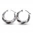 Beaded Hoop Earrings 14K White Gold