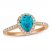 Le Vian Blue Topaz & Diamond Ring 1/3 ct tw 14K Strawberry Gold
