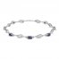 Sapphire & Diamond Accent Bracelet Sterling Silver 7.25"