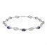 Sapphire & Diamond Accent Bracelet Sterling Silver 7.25"