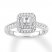 Diamond Engagement Ring 1/2 ct tw Emerald/Round 14K White Gold