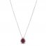 Le Vian Rhodolite & Diamond Necklace 1/8 ct tw 14K Vanilla Gold 18"