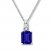 Lab-Created Sapphires Blue & White Necklace Sterling Silver