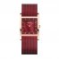 BERING Women's 10426-363-S Classic Rose Gold Tank Red Mesh Strap Watch