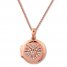 Diamond Locket Necklace 1/5 ct tw Round-cut 10K Rose Gold