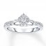 Diamond Engagement Ring 1/3 ct tw Round-cut 10K White Gold