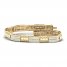 Men's Diamond Bracelet 3 ct tw Baguette & Round-cut 10K Yellow Gold 8.25"