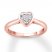 Heart Ring with Diamonds 10K Rose Gold
