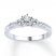 Diamond Promise Ring 1/5 ct tw Round/Baguette 10K White Gold