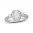 Neil Lane Diamond Engagement Ring 1-1/4 ct tw Emerald/Princess/Round 14K White Gold