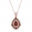Le Vian Garnet Necklace 5/8 ct tw Diamonds 14K Strawberry Gold