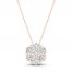 Diamond Fashion Necklace 1/5 ct tw Round-cut 10K Rose Gold 18"