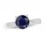 Blue Lab-Created Sapphire Solitaire Ring Sterling Silver