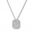 Diamond Necklace 1/2 ct tw Round-cut 10K White Gold Adjustable
