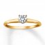 Diamond Solitaire Ring 1/4 Carat Round-cut 14K Yellow Gold