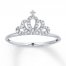 Crown Ring 1/8 ct tw Diamonds 10K White Gold