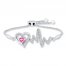 Heartbeat Bolo Bracelet Lab-Created Sapphire Sterling Silver