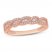 Diamond Anniversary Ring 1/4 ct tw Round/Baguette 10K Rose Gold