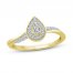 Diamond Promise Ring 1/4 ct tw Pear/Round 10K Yellow Gold