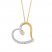 Diamond Heart Necklace 1/2 ct tw Round-cut 10K Yellow Gold