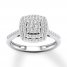 Diamond Engagement Ring 1/2 ct tw Round-cut 10K White Gold