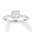 Diamond Engagement Ring 5/8 ct tw Princess/Round 14K White Gold