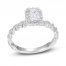 Diamond Engagement Ring 1 ct tw Radiant/Round 14K White Gold