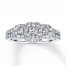 Leo Diamond 3-Stone Engagement Ring 7/8 ct tw 14K White Gold