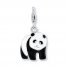 Panda Bear Charm Black/White Enamel Sterling Silver