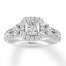 Leo Diamond Engagement Ring 1-1/8 ct tw 14K White Gold