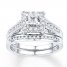 Diamond Bridal Set 5/8 ct tw Round-cut 10K White Gold