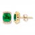 Lab-Created Emerald Earrings 1/10 cttw Diamonds 10K Yellow Gold