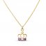 Children's Cubic Zirconia Crown Necklace 14K Yellow Gold 15"