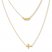 Sideways Cross Necklace 14K Yellow Gold 16" to 18" Adjustable
