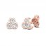 Diamond Three Stone-Earrings 1/2 ct tw Round-Cut 10K Rose Gold