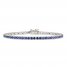 Blue Lab-Created Sapphire Line Bracelet Sterling Silver 7.25"