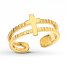 Cross Toe Ring 14K Yellow Gold