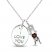 Garnet & White Lab-Created Sapphire 'I Love You Mom' Necklace Sterling Silver 18"